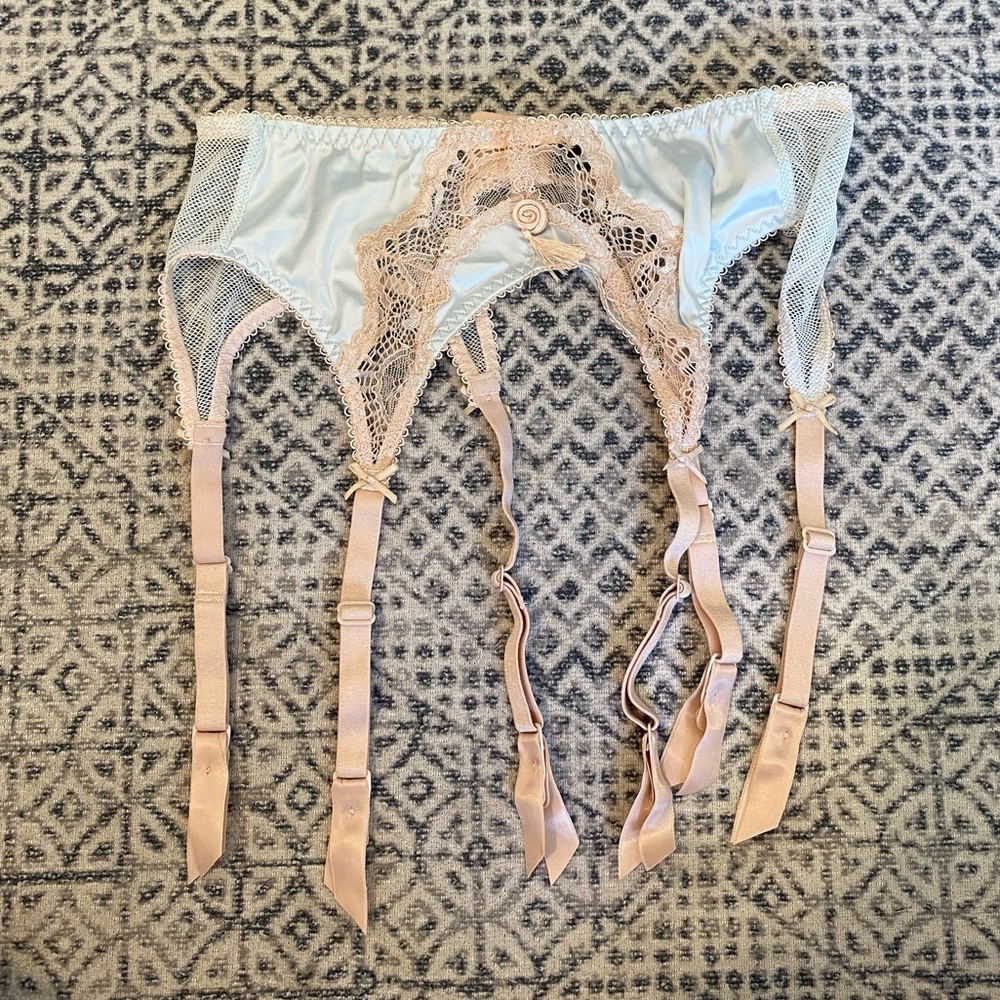 Mint and Pink Dita Von Teese Garter Belt Size 10